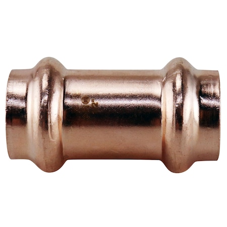 Copper Press By Tmg 1/2 in. x 1/2 in. Copper Press x Press Coupling with Dimple Stop Jar (50-Pack), 50PK XPRC1250JR